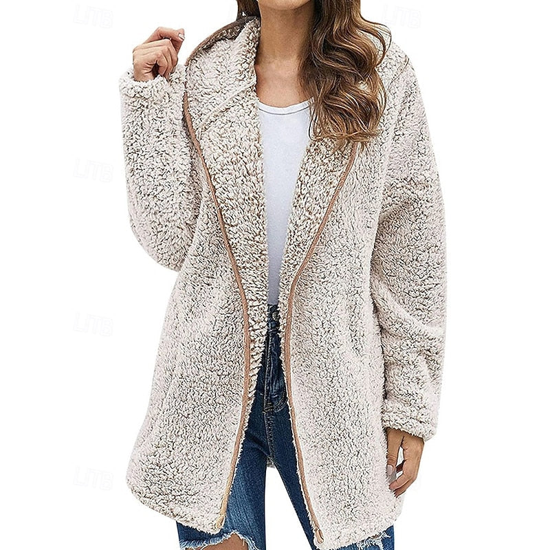 Cozy Hooded Jacket for Women | Soft Fleece Material | Casual Outerwear