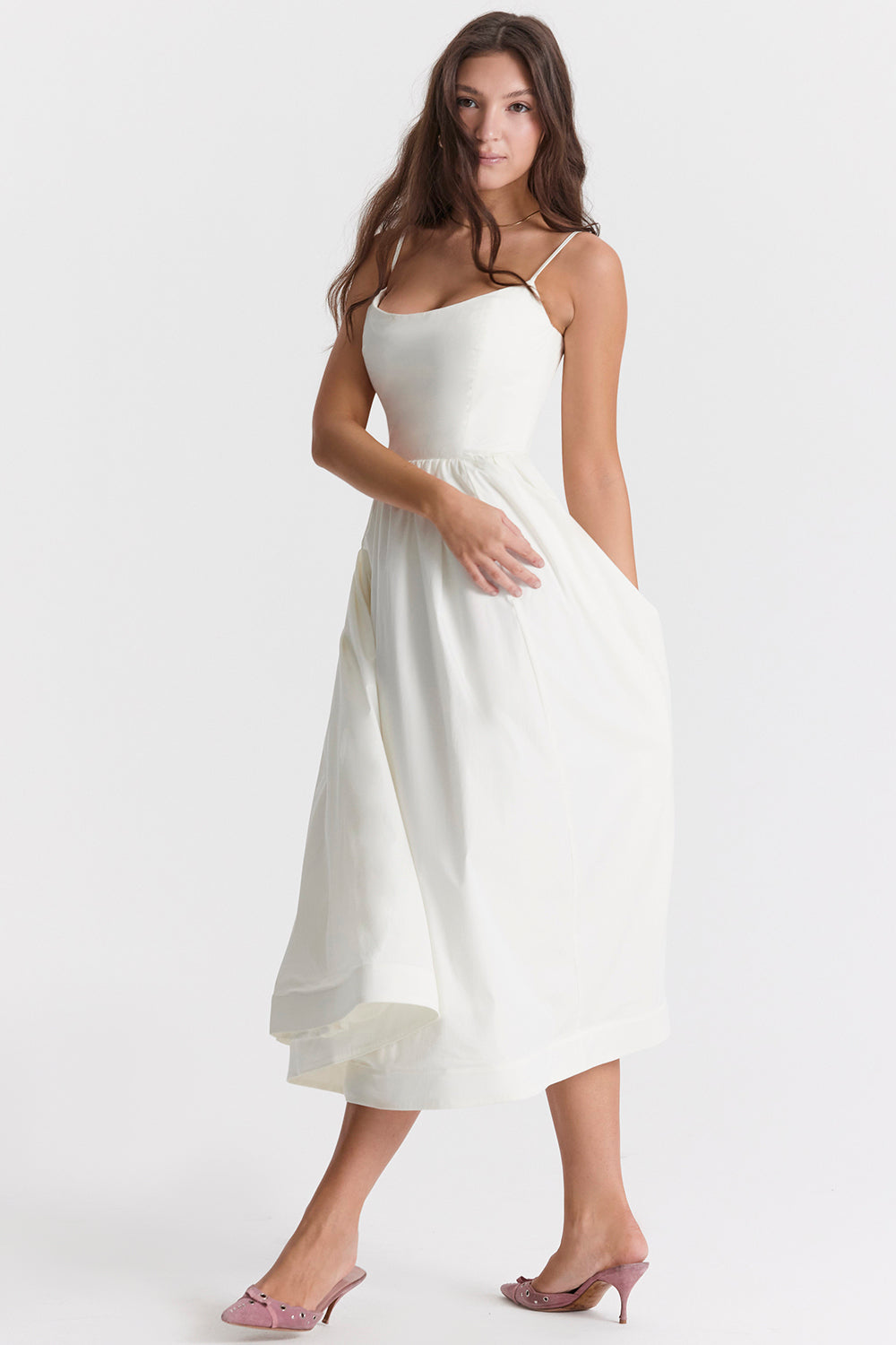 Black Sleeveless Midi Dress Women UK – Wedding Guest Cocktail Evening Gown, Garden Party