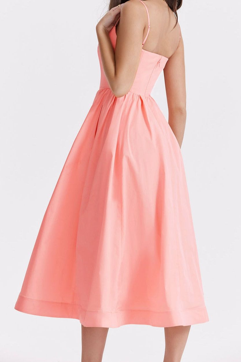 Black Sleeveless Midi Dress Women UK – Wedding Guest Cocktail Evening Gown, Garden Party