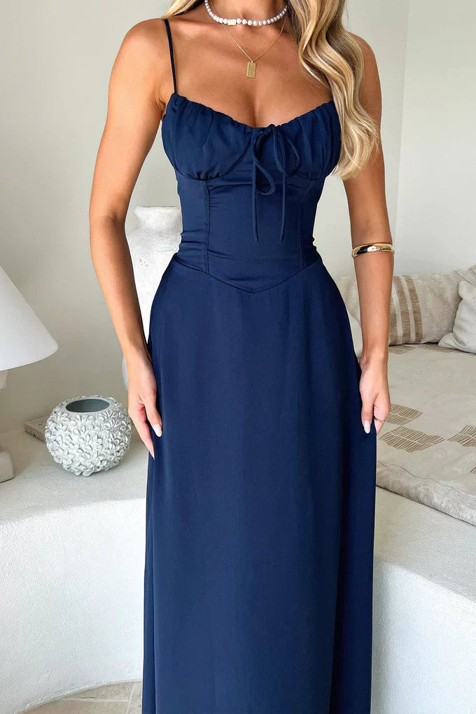 Sweetheart Tie-Front Maxi Dress Women UK – Summer Outfit, Garden Party