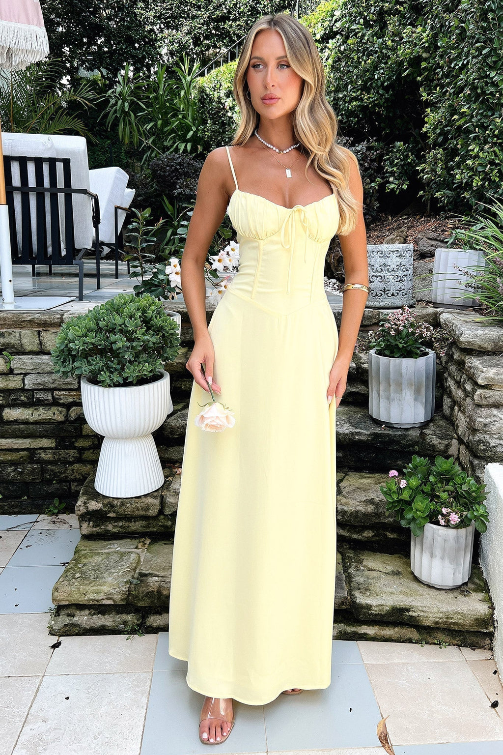 Sweetheart Tie-Front Maxi Dress Women UK – Summer Outfit, Garden Party
