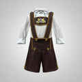 Men's Oktoberfest Costume Lederhosen Outfit with Suspenders and Lace-Up Corset
