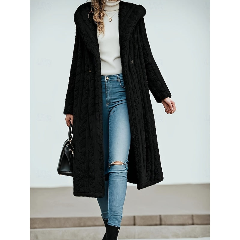 Hooded Longline Coat for Women | Warm and Stylish Outerwear