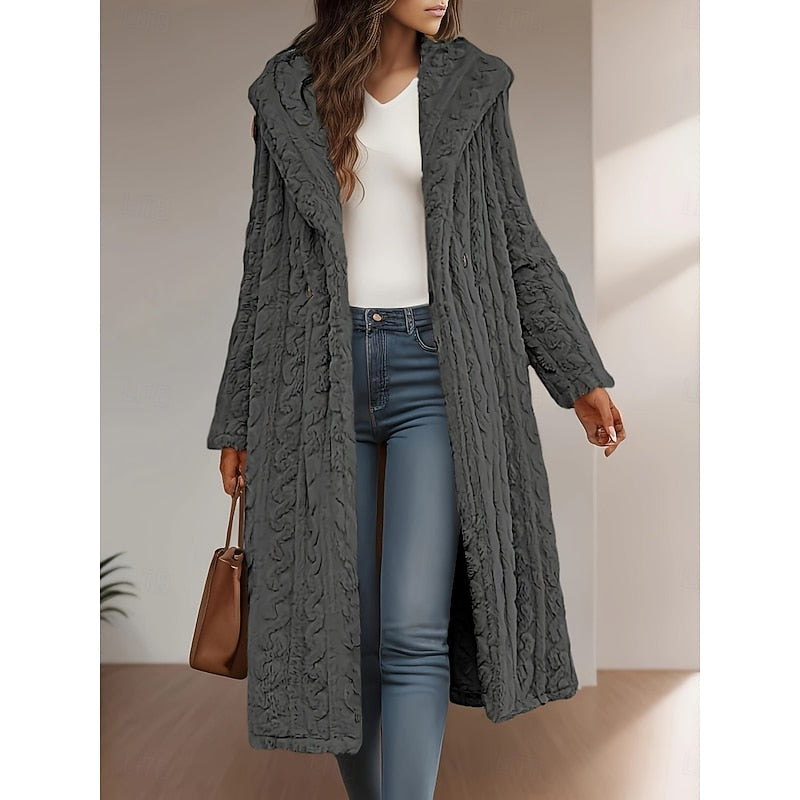 Hooded Longline Coat for Women | Warm and Stylish Outerwear
