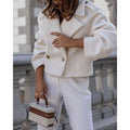 Cropped Cozy Coat in Soft Fabric for Casual Wear and Layering
