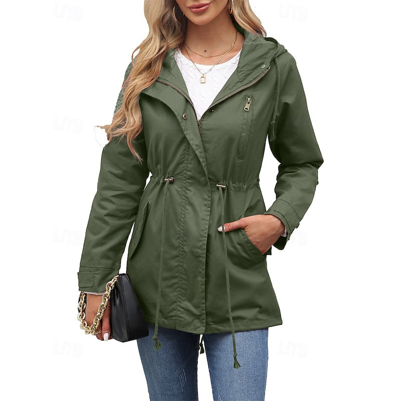 Hooded Utility Coat with Pockets | Water-Resistant Outerwear for Casual Wear
