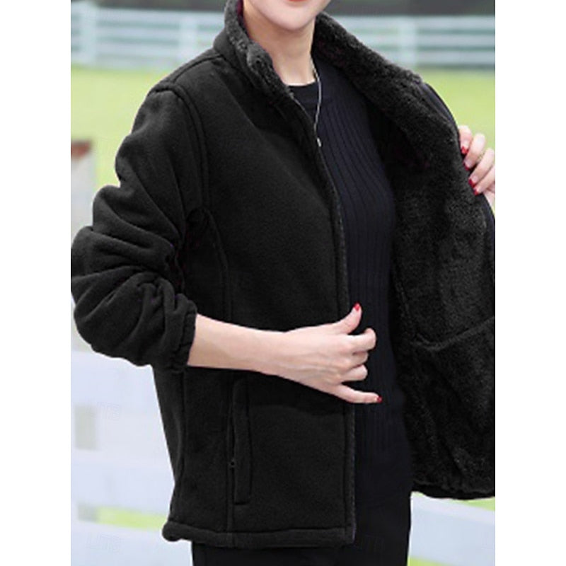 Cozy Stand-Collar Jacket in Soft Fabric for Casual Wear
