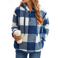 Cozy Checkered Quarter-Zip Hoodie for Casual Wear