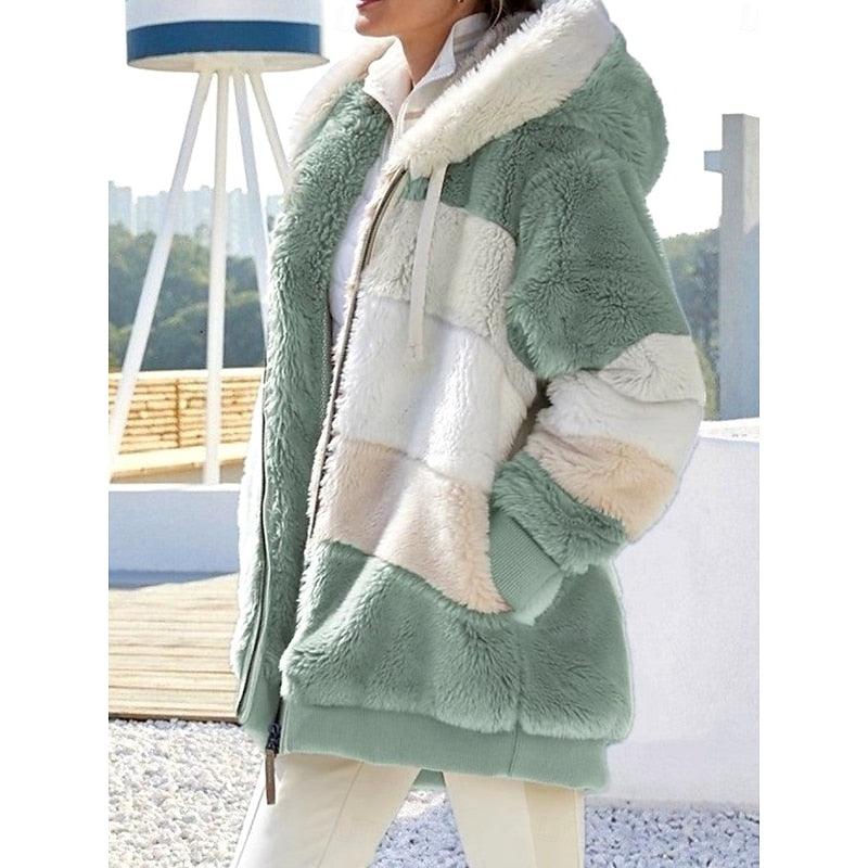 Cozy Hooded Zip-Up Jacket for Women - Soft Fabric, Casual Style, Everyday Wear