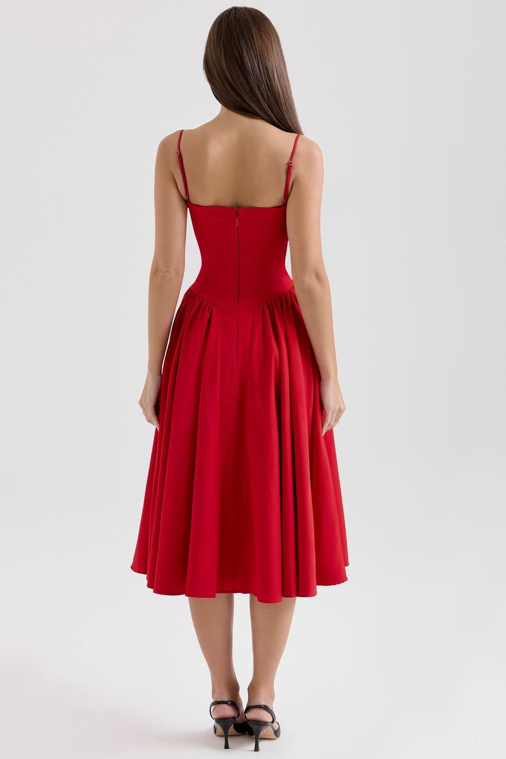 Underwired Sweetheart Neckline Midi Dress Women UK – Wedding Guest Cocktail Evening Gown, Garden Party