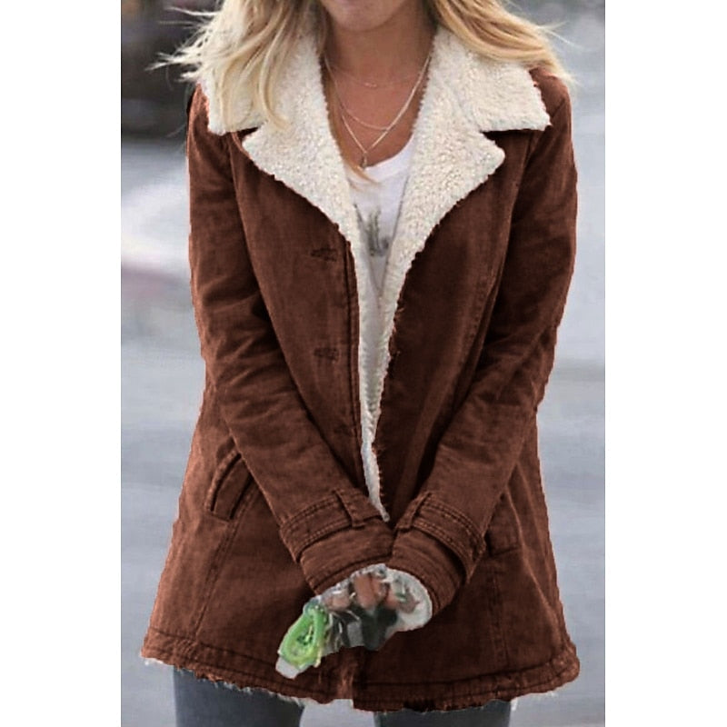 Cozy Sherpa-Lined Coat for Women | Warm Casual Outerwear