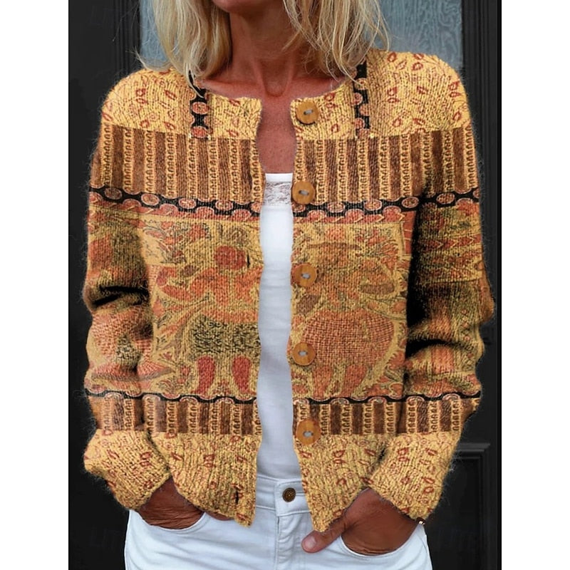 Floral Button-Front Cardigan | Lightweight Knit | Women's Casual Outerwear