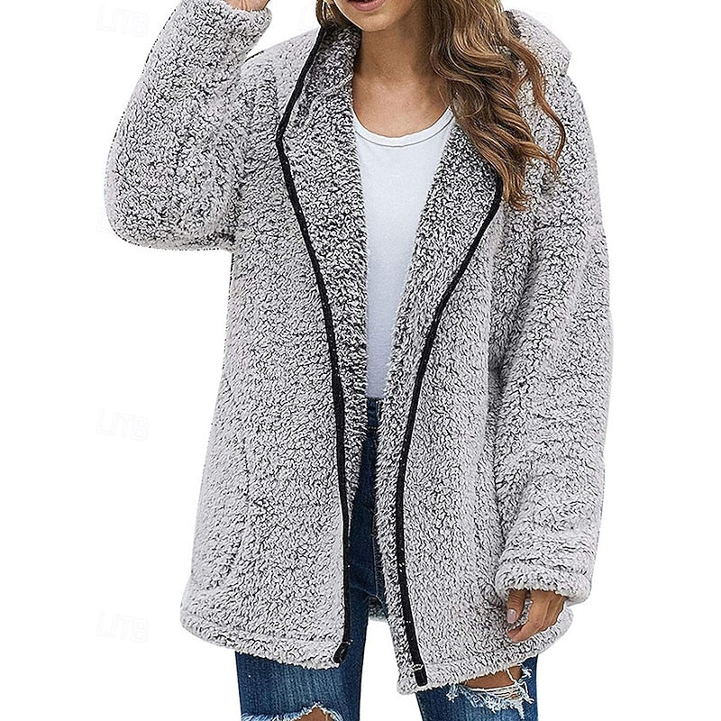 Cozy Hooded Jacket for Women | Soft Fleece Material | Casual Outerwear