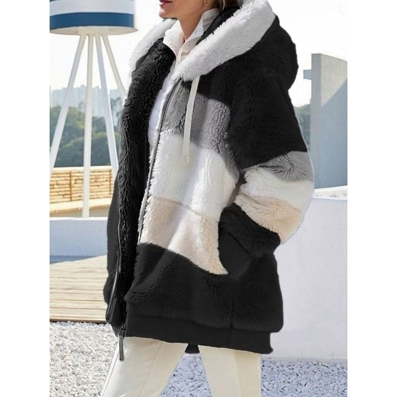 Cozy Hooded Zip-Up Jacket for Women - Soft Fabric, Casual Style, Everyday Wear
