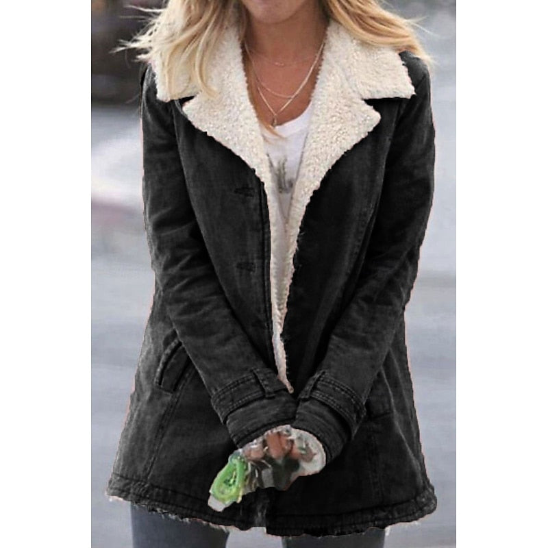 Cozy Sherpa-Lined Coat for Women | Warm Casual Outerwear