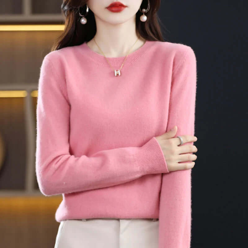 Cozy Knitted Women's Sweater - Soft Fabric, Casual Style for Everyday Wear