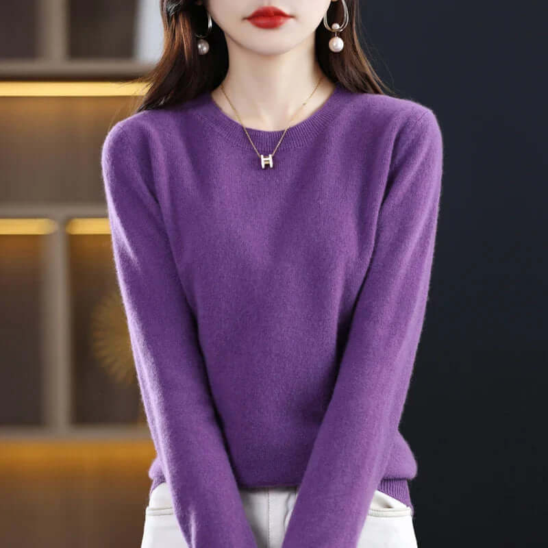 Cozy Knitted Women's Sweater - Soft Fabric, Casual Style for Everyday Wear