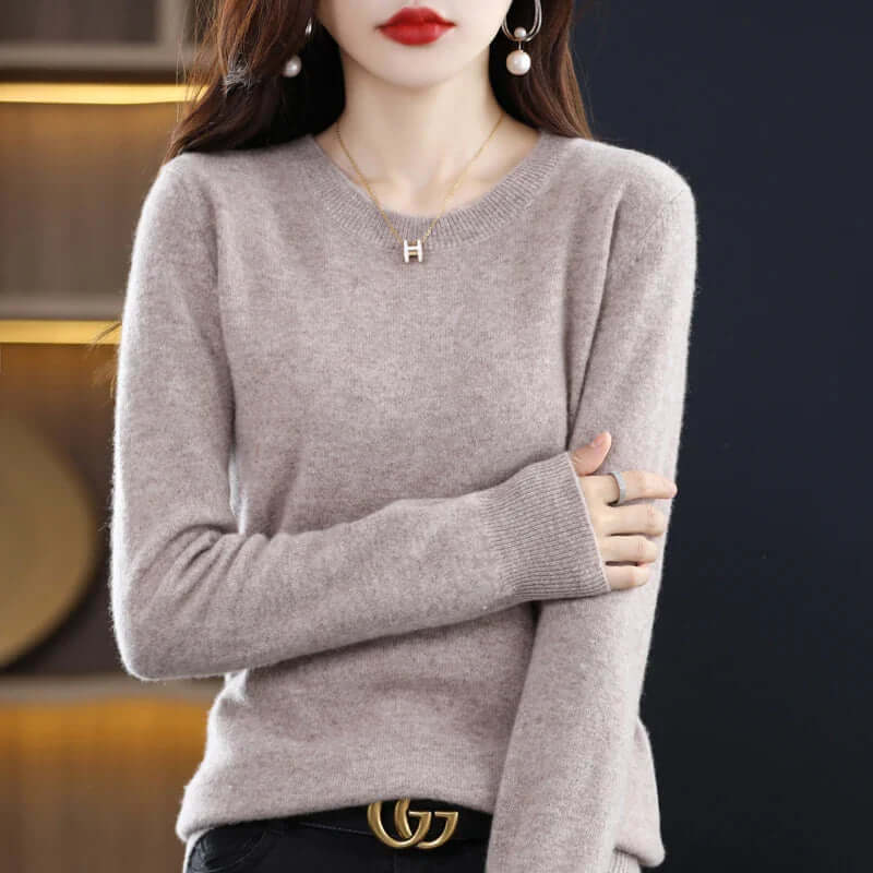 Cozy Knitted Women's Sweater - Soft Fabric, Casual Style for Everyday Wear