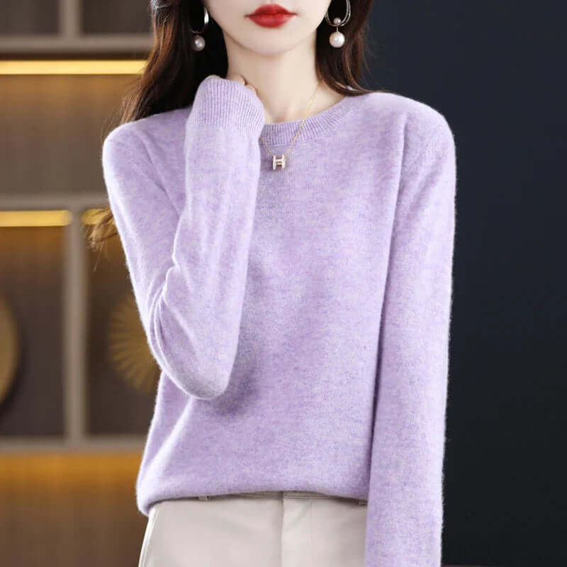 Cozy Knitted Women's Sweater - Soft Fabric, Casual Style for Everyday Wear