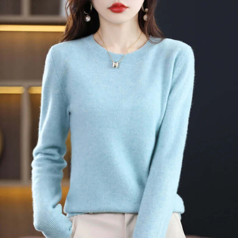 Cozy Knitted Women's Sweater - Soft Fabric, Casual Style for Everyday Wear