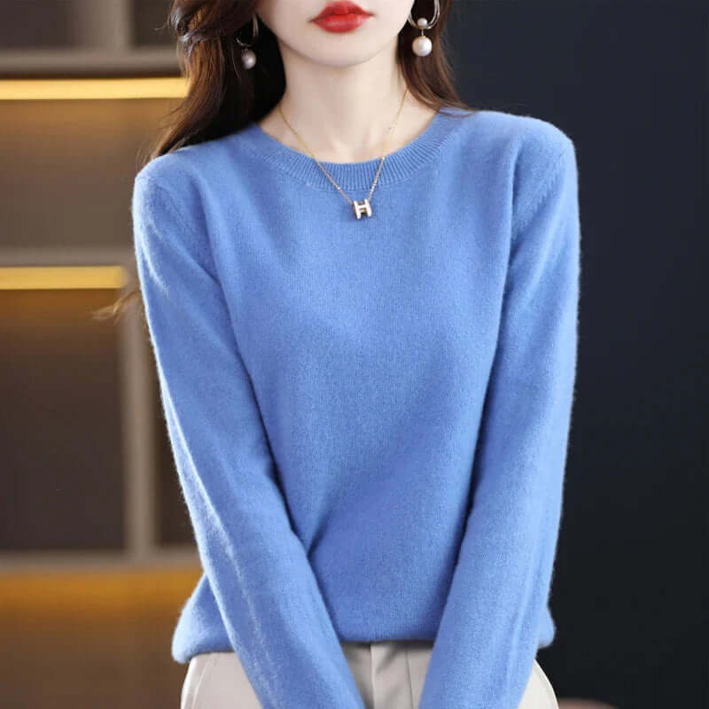 Cozy Knitted Women's Sweater - Soft Fabric, Casual Style for Everyday Wear