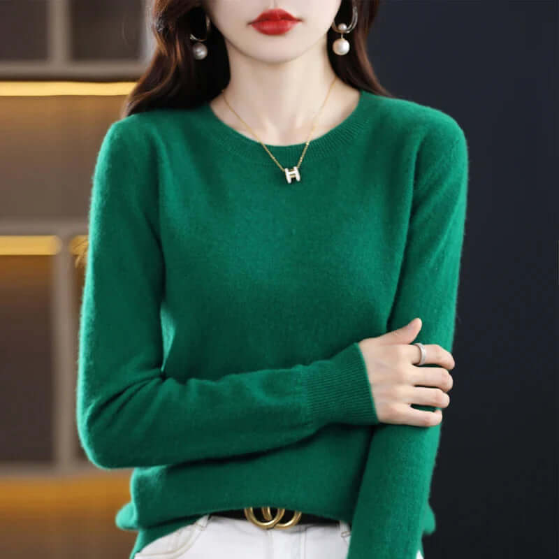 Cozy Knitted Women's Sweater - Soft Fabric, Casual Style for Everyday Wear
