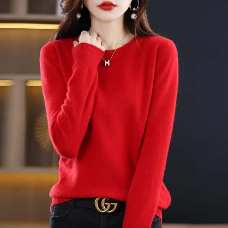 Cozy Knitted Women's Sweater - Soft Fabric, Casual Style for Everyday Wear
