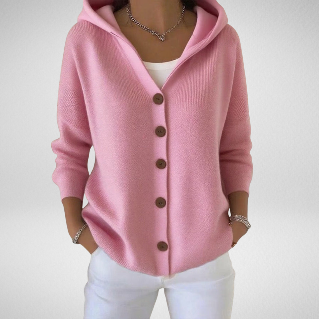 Women's Soft Cotton Hooded Cardigan for Casual Wear and Layering