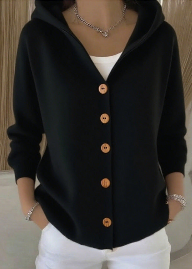Women's Soft Cotton Hooded Cardigan for Casual Wear and Layering
