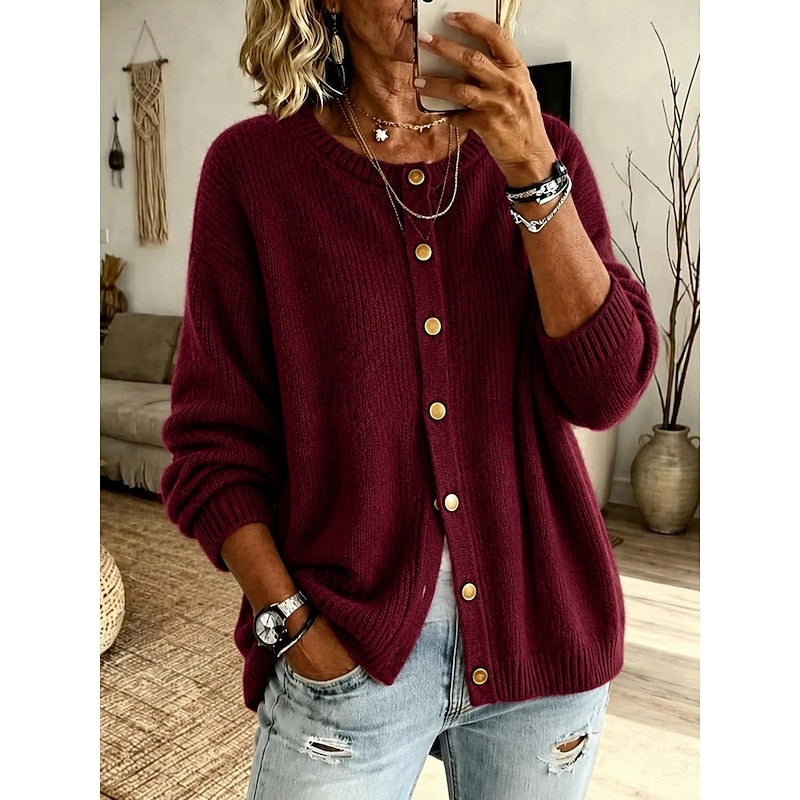 Soft Button-Front Cardigan in Cozy Knit for Everyday Wear