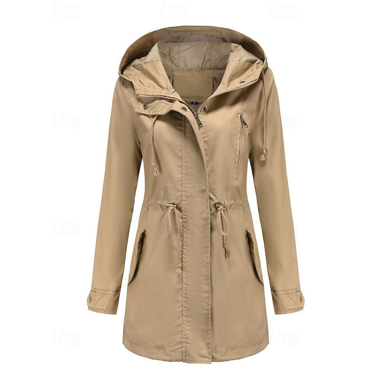 Hooded Utility Coat with Pockets | Water-Resistant Outerwear for Casual Wear