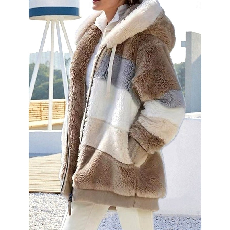 Cozy Hooded Zip-Up Jacket for Women - Soft Fabric, Casual Style, Everyday Wear